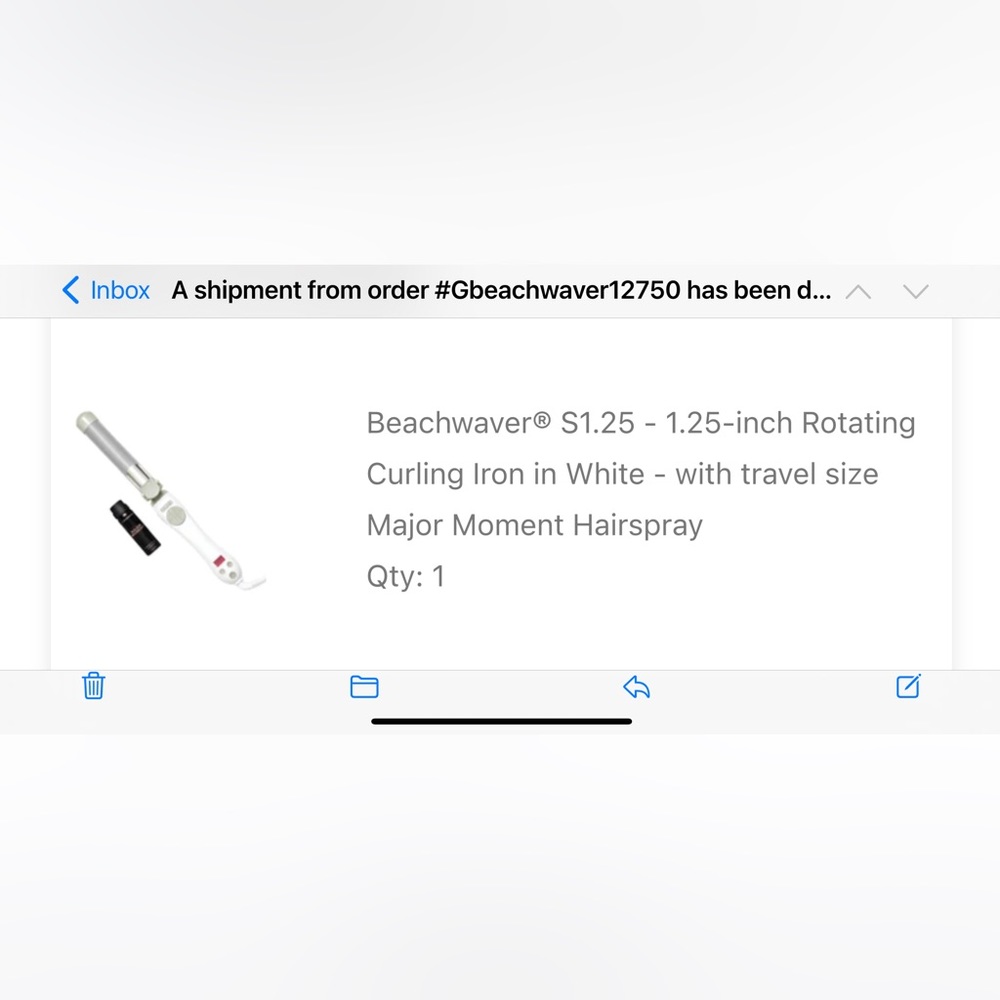 1.25 Beachwaver- white, LIGHTLY USED, excellent condition- NO travel size spray